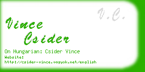 vince csider business card